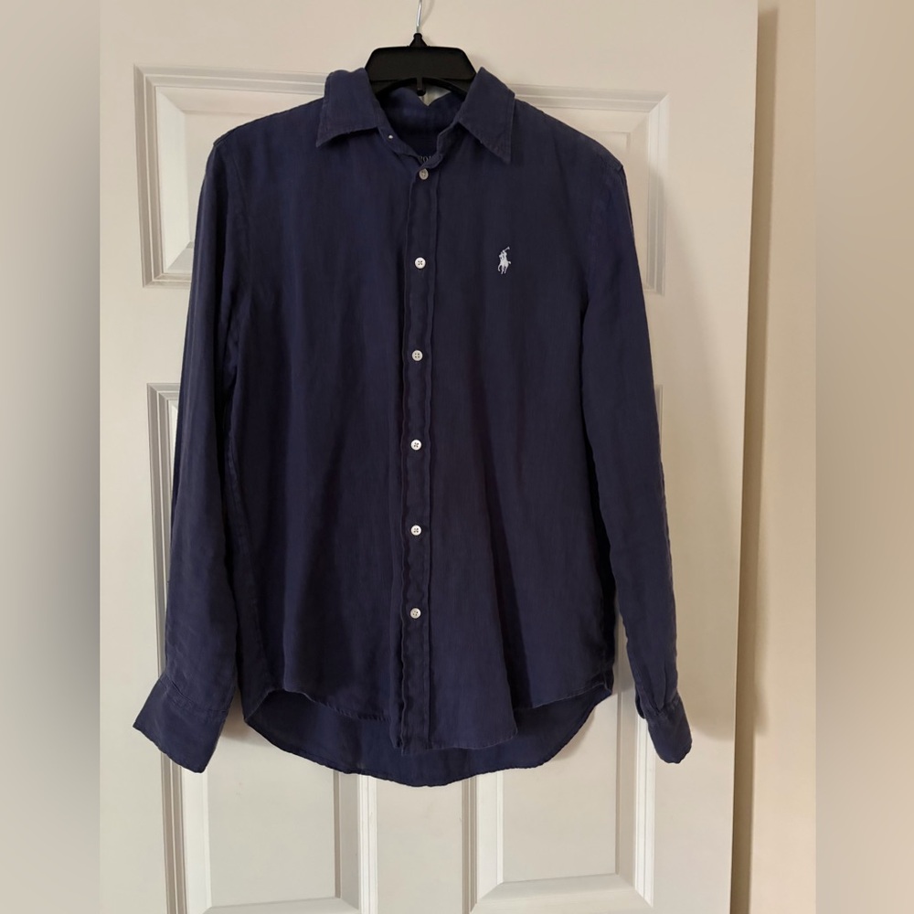 Polo by Ralph Lauren Navy Button-Down linen Shirt
